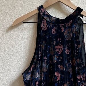 FREE PEOPLE VELVET FLORAL ROMPER (L)